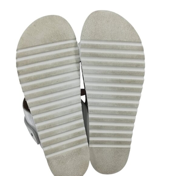 Taos Lola White Leather Toe Loop Sandals Size EU 37 US 6.-6.5 Thong Hook & Loop - Picture 5 of 13